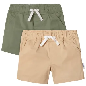 2-Pack Baby & Toddler Boys Olive and Dark Khaki Twill Shorts Gerber Childrenswea
