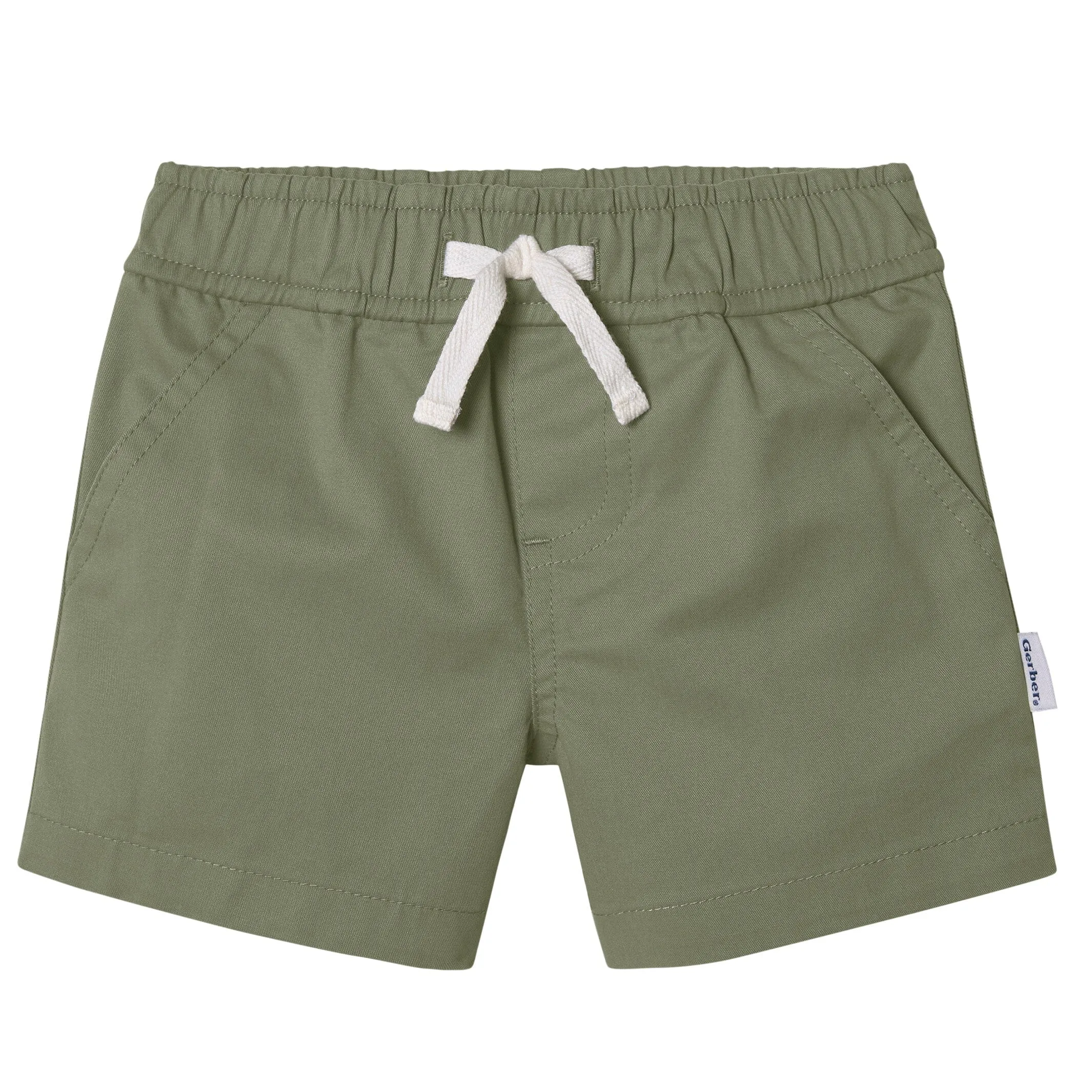 2-Pack Baby & Toddler Boys Olive and Dark Khaki Twill Shorts Gerber Childrenswea