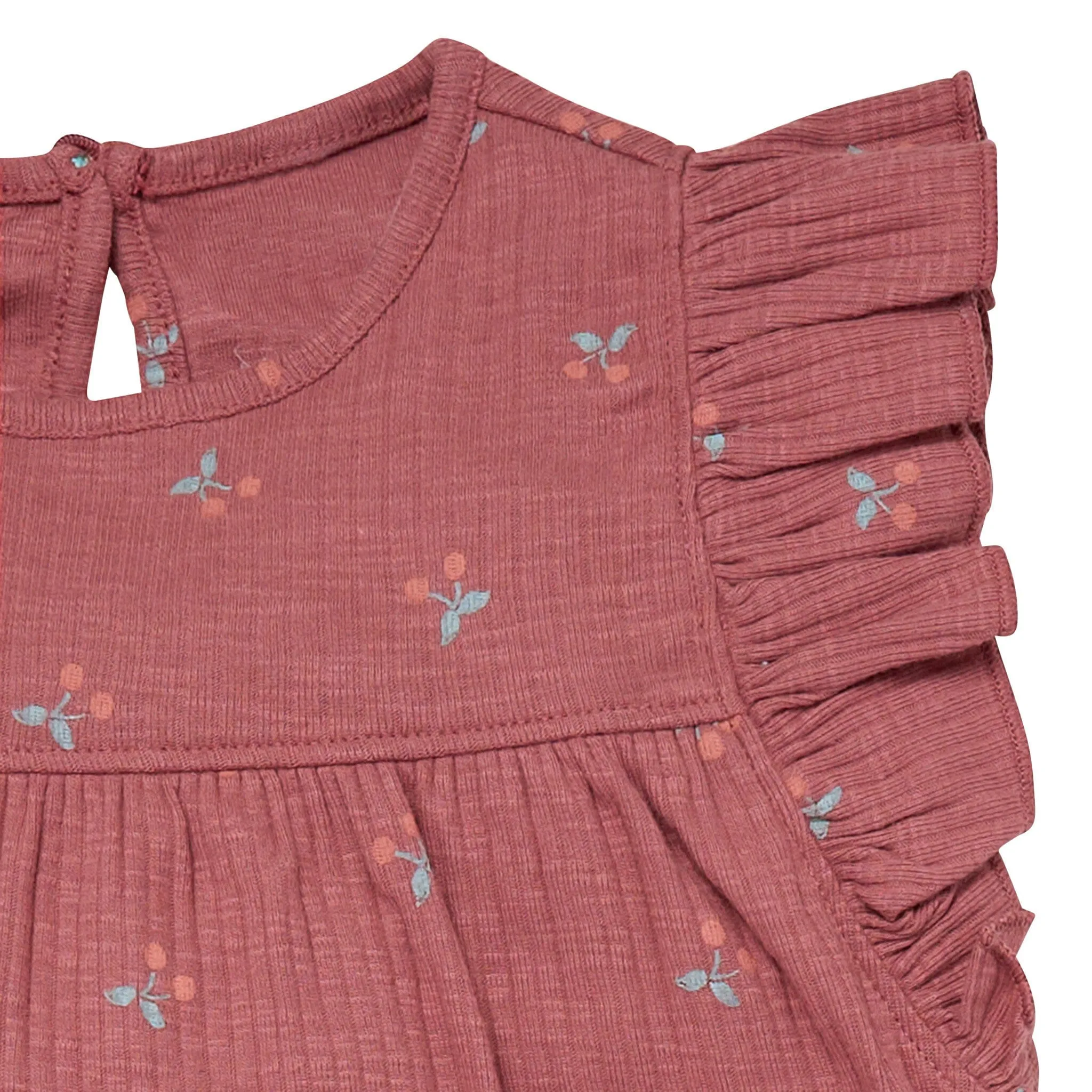 4-Piece Infant & Toddler Girls Rose Cherries Flutter Sleeve Tops and Shorts Set Gerber Childrenswea