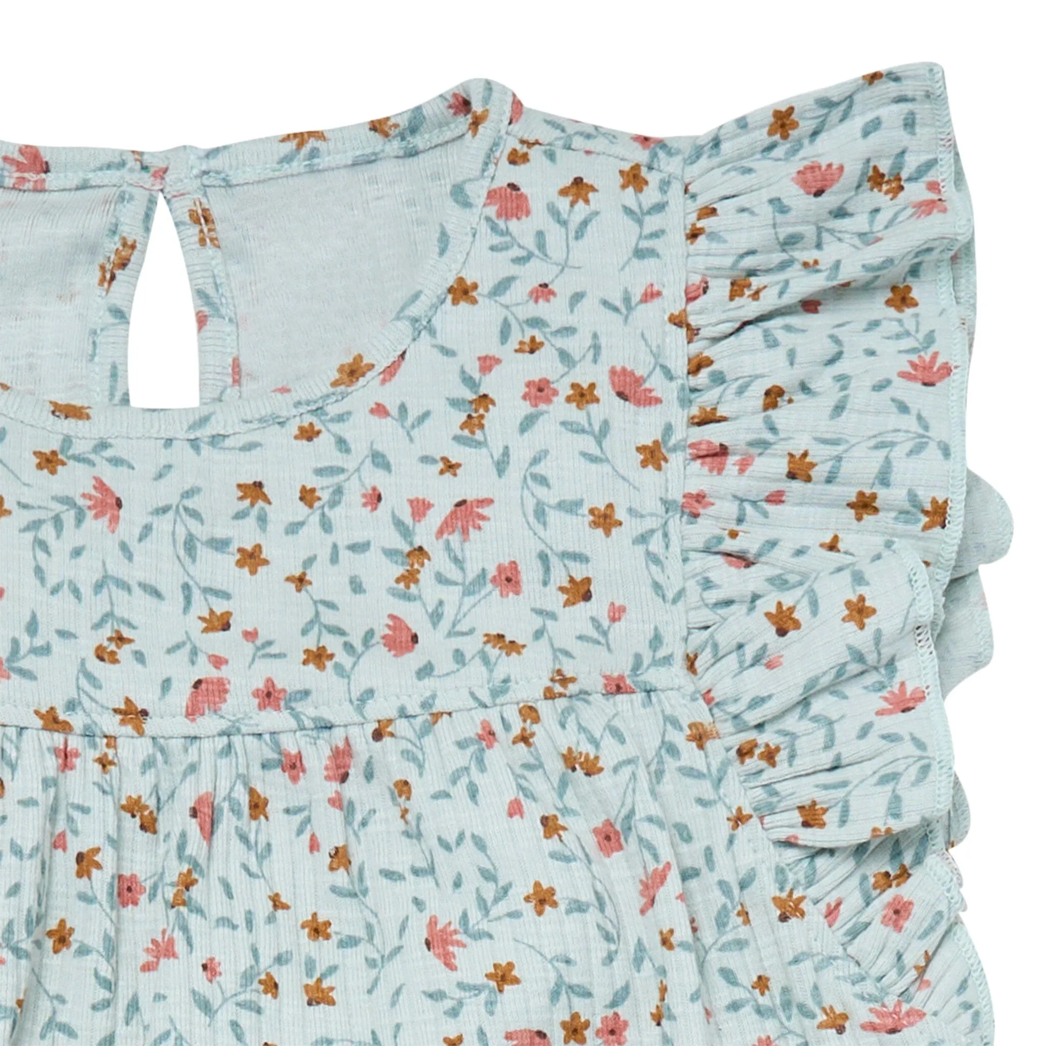 4-Piece Infant & Toddler Girls Vine Floral Flutter Sleeve Tops and Shorts Set Gerber Childrenswea