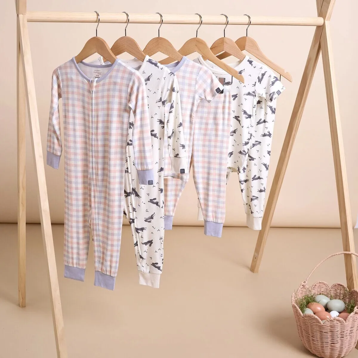 4-Piece Infant & Toddler Neutral Blue Plaid Snug Fitting Pajamas Gerber Childrenswea