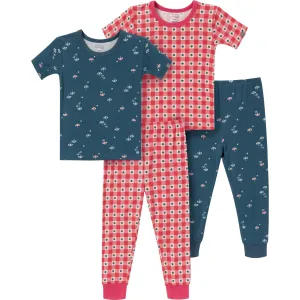 4-Piece Infant & Toddler Neutral Blue Umbrella Snug Fitting Pajamas Gerber Childrenswea