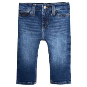 Baby Neutral Blue Straight Fit Denim Jeans With Elastic Back Gerber Childrenswea