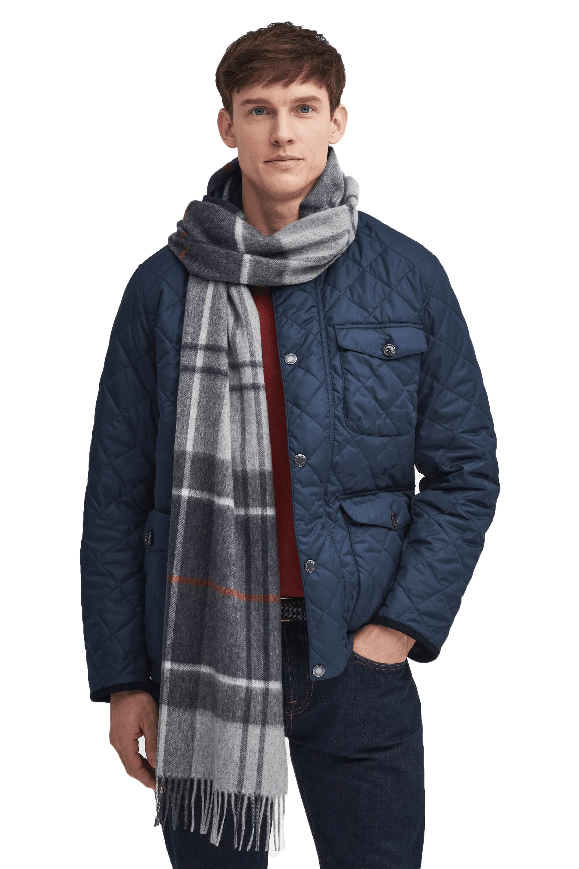 Barbour Carrbridge Tartan Scarf Blue Granite