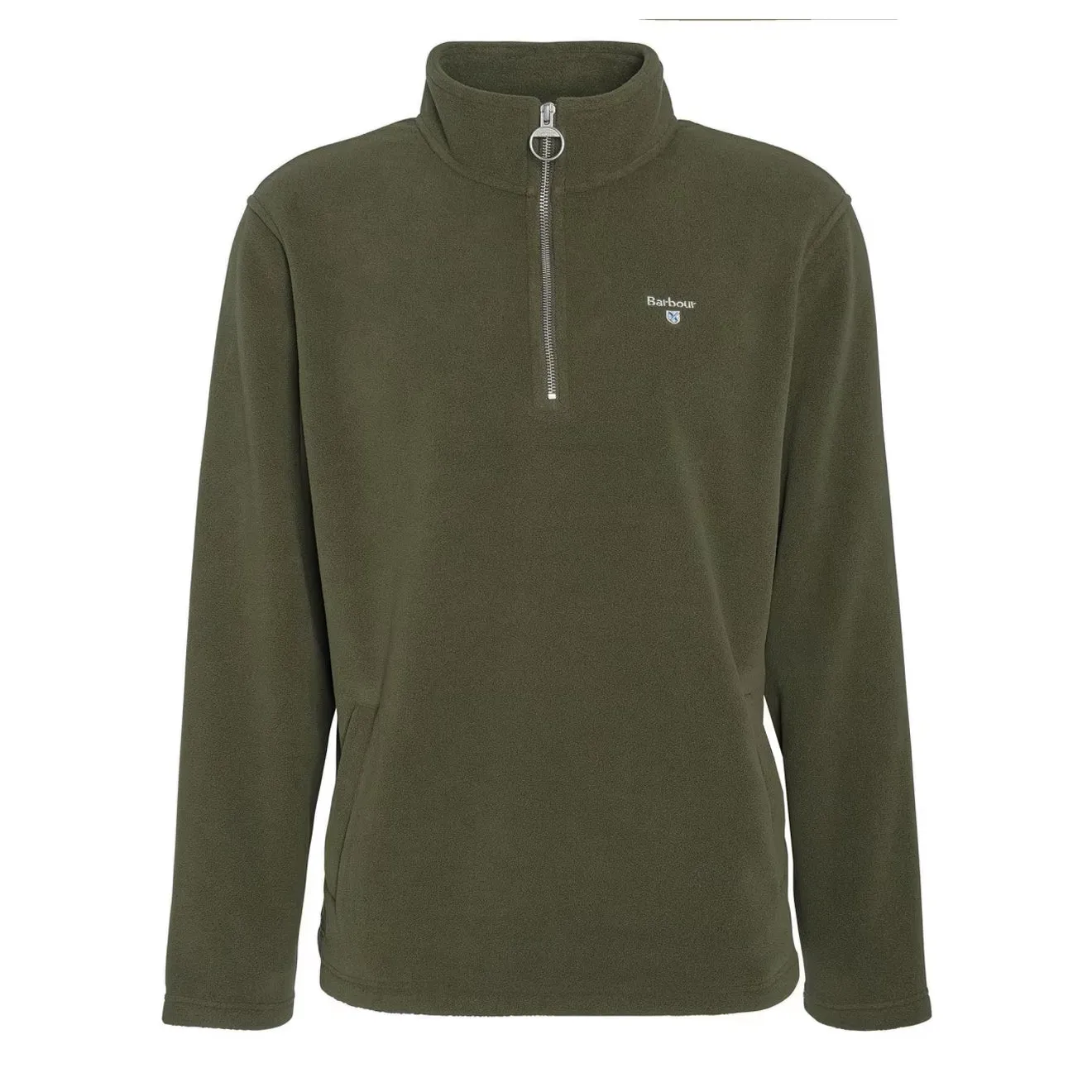 Barbour Essentials Half Zip Fleece Mid Olive
