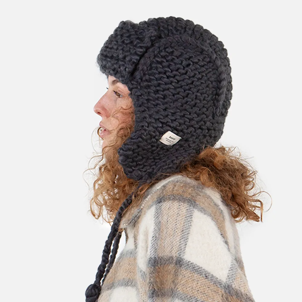Barts Hats Brubru Handknitted Trapper Hat - Charcoal