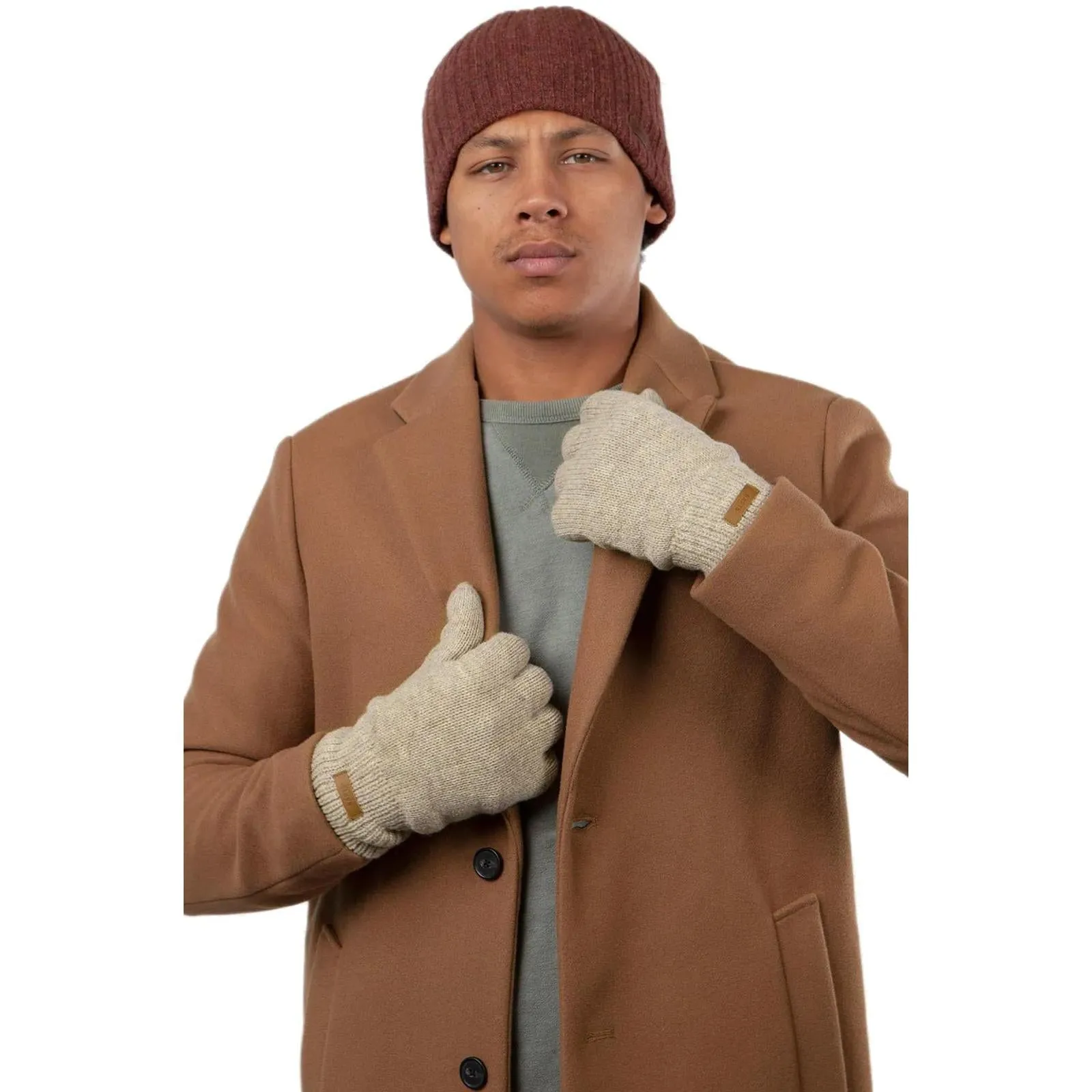 Barts Mens Haakkon Wool Fleece Lined Ribbed Cuff Gloves