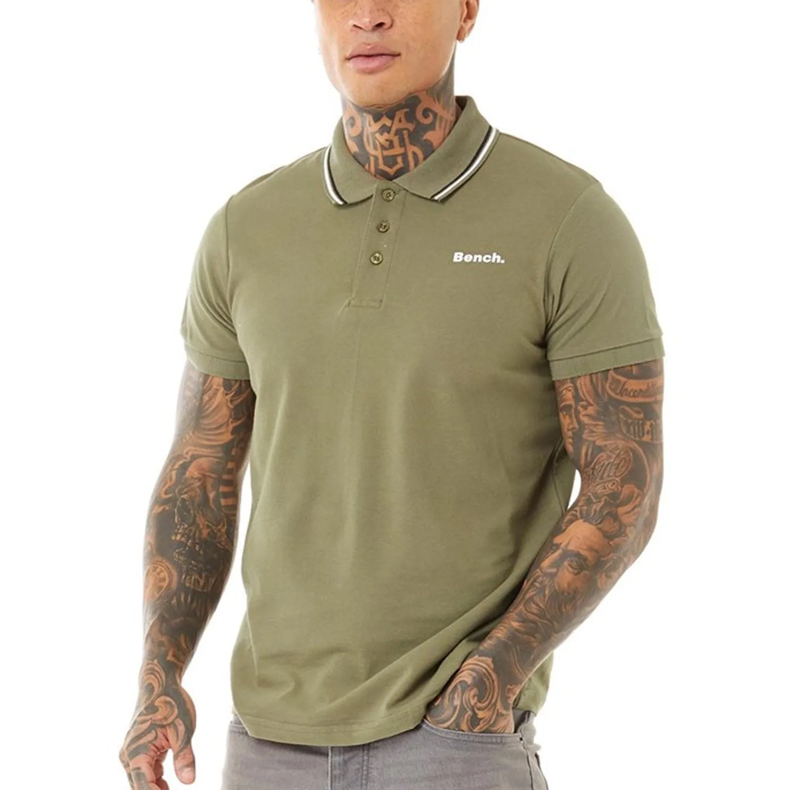 Bench Mens Gruff Short Sleeve Twin Tipped Polo Shirt