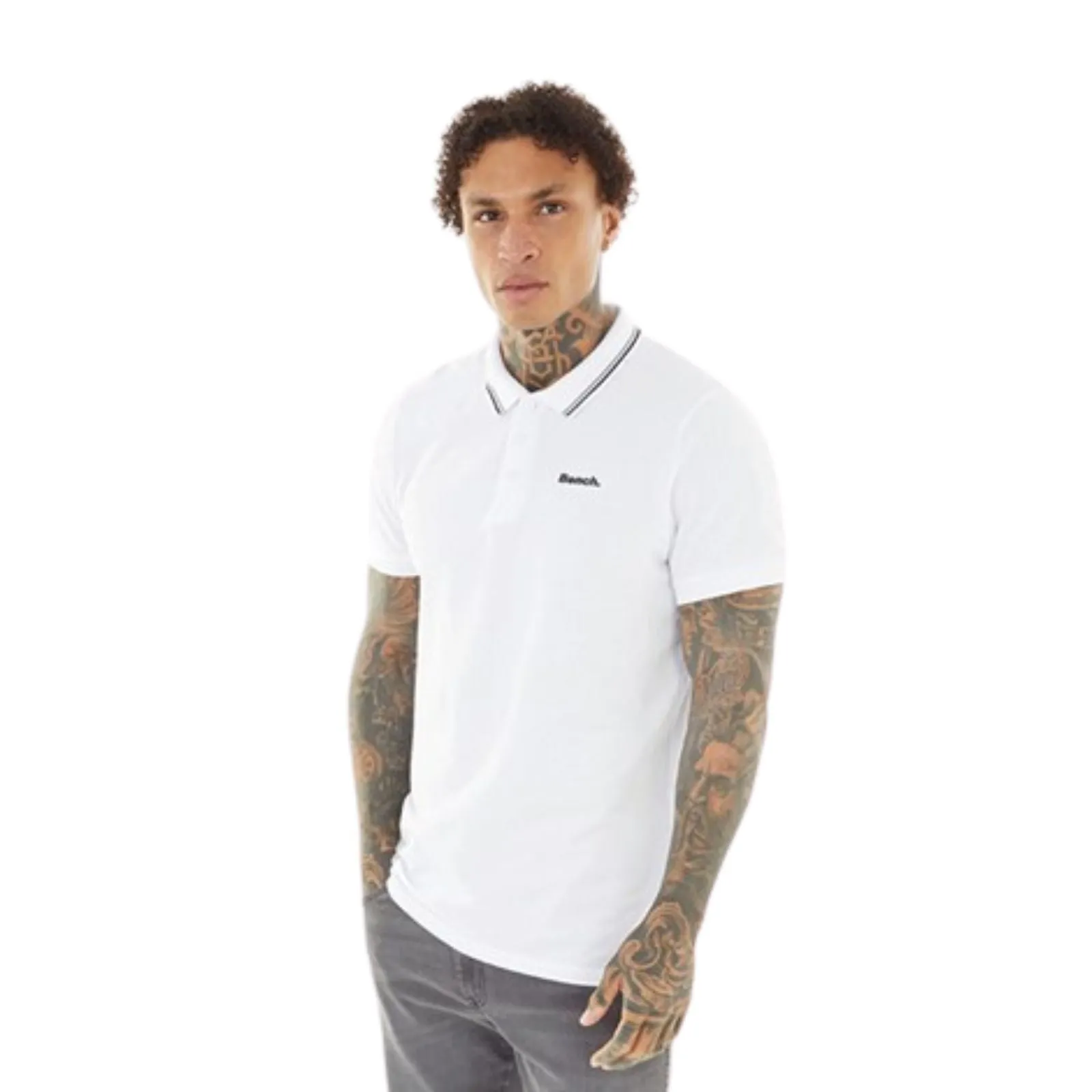 Bench Mens Gruff Short Sleeve Twin Tipped Polo Shirt