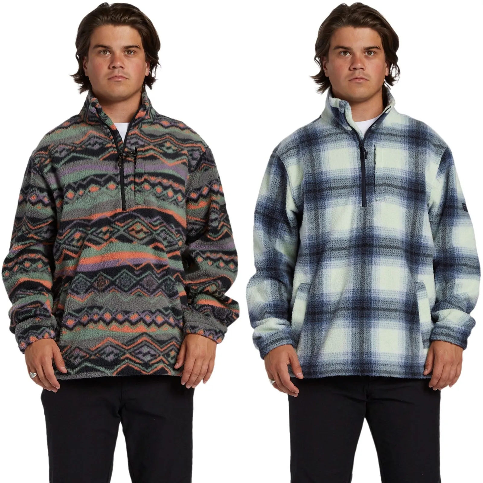 Billabong Mens Boundary Half Zip Mock Neck Fleece
