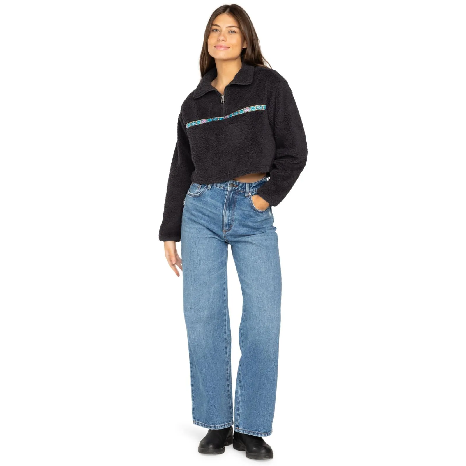Billabong Womens Holiday Half Zip Polar Pullover Fleece