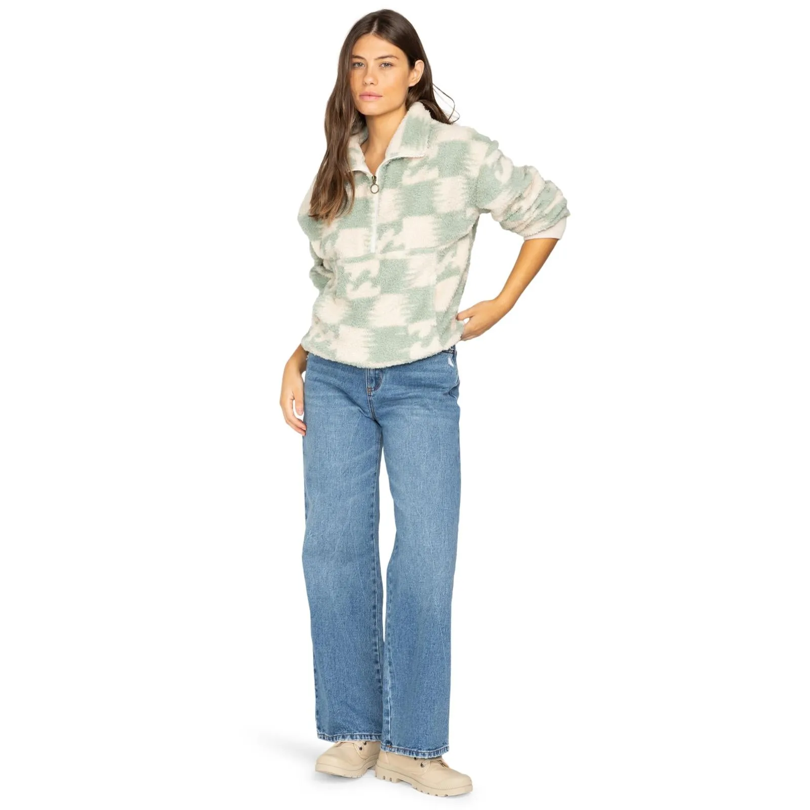 Billabong Womens Time Off Half Zip Polar Fleece