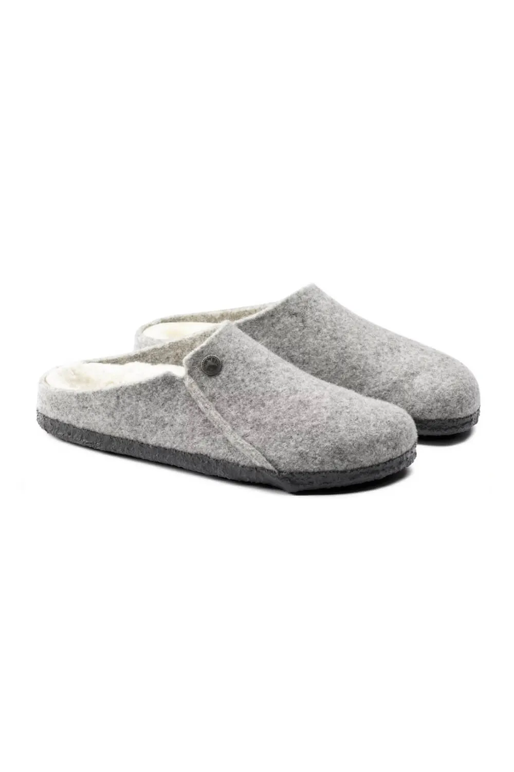 Birkenstock Zermatt Wool Felt Shearling Slippers for Women in Light Gray | 1015086