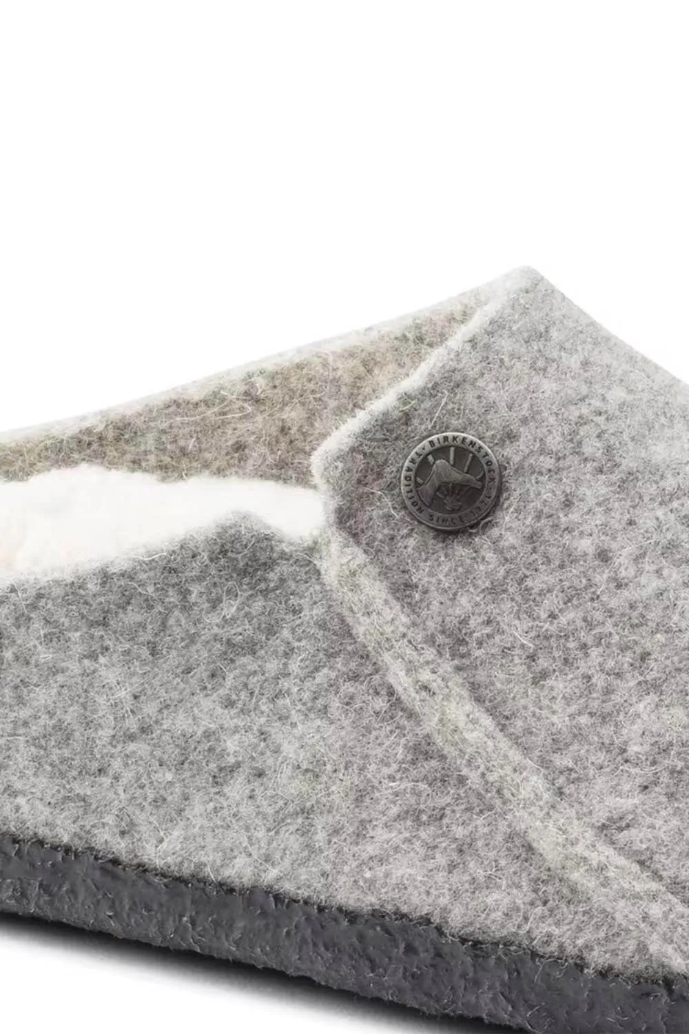 Birkenstock Zermatt Wool Felt Shearling Slippers for Women in Light Gray | 1015086