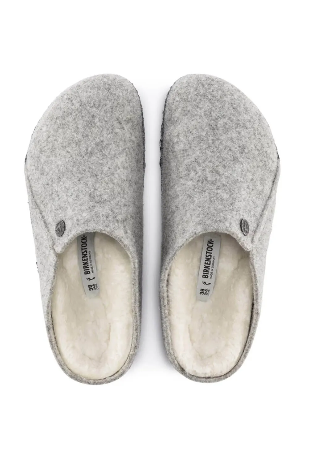 Birkenstock Zermatt Wool Felt Shearling Slippers for Women in Light Gray | 1015086
