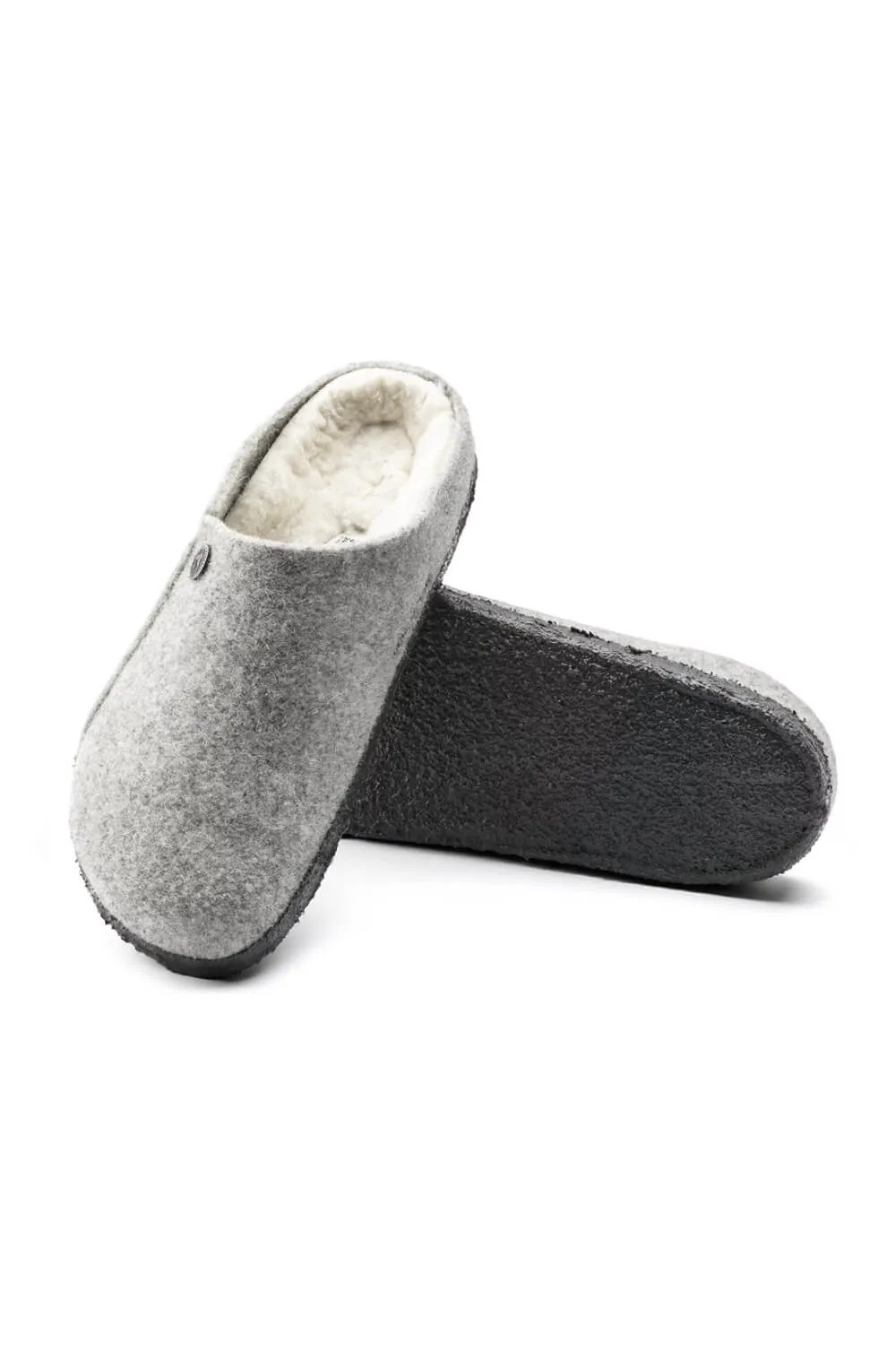 Birkenstock Zermatt Wool Felt Shearling Slippers for Women in Light Gray | 1015086