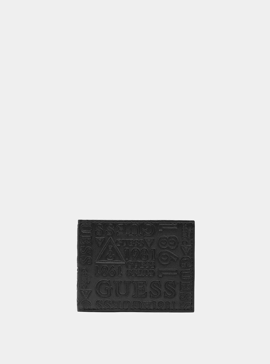 Black Logo Coso All Over Embossed Wallet Guess