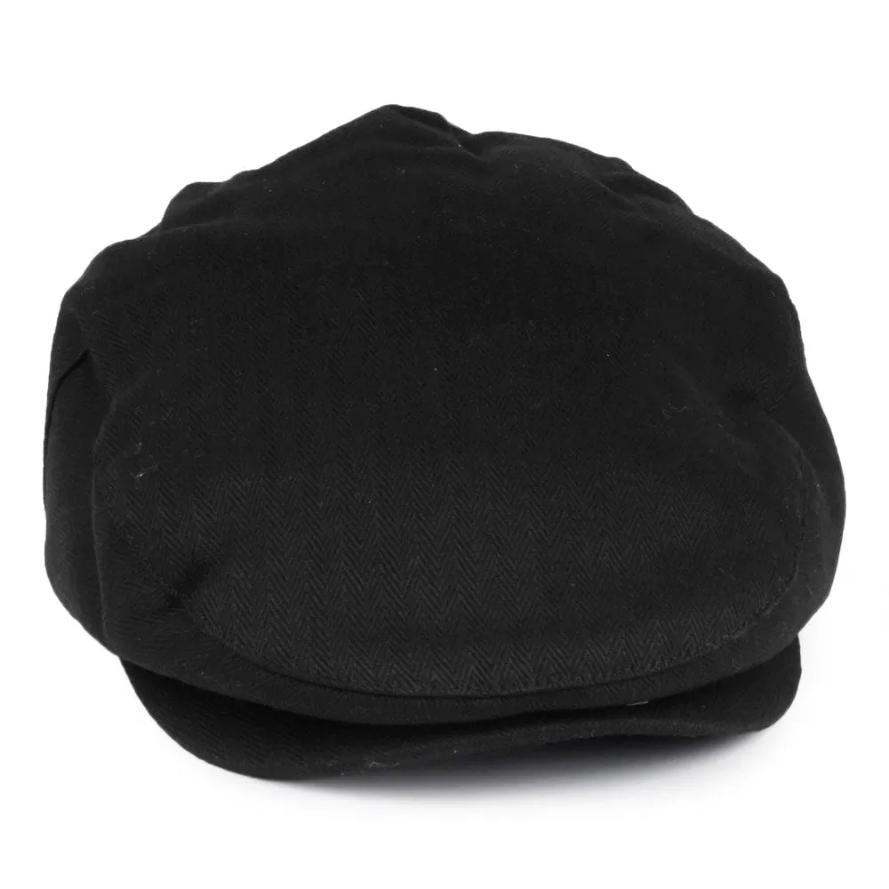 Brixton Hats Hooligan Herringbone Flat Cap - Black