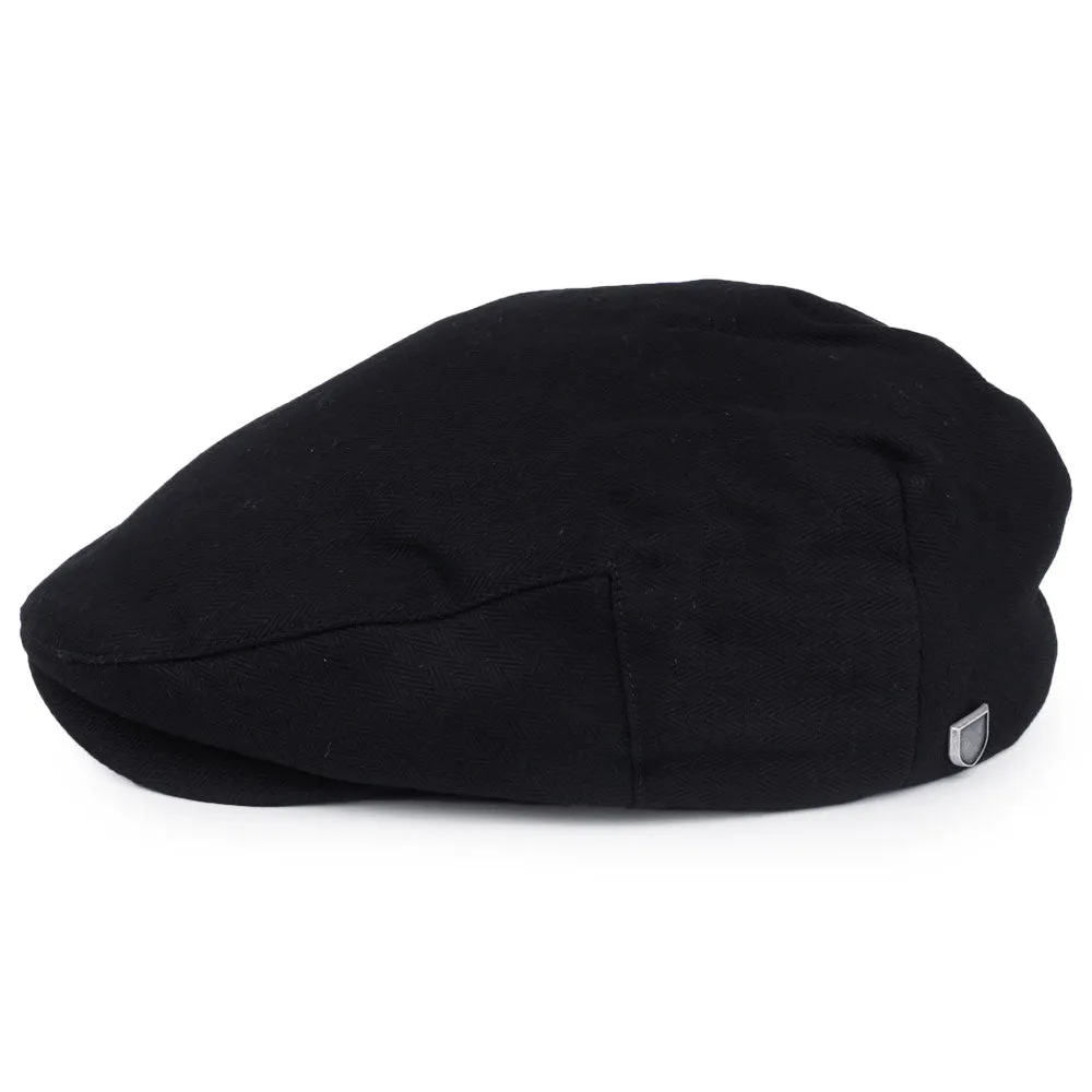 Brixton Hats Hooligan Herringbone Flat Cap - Black