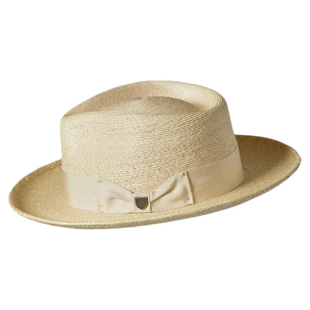Brixton Hats Swindle Straw Fedora Hat - Natural