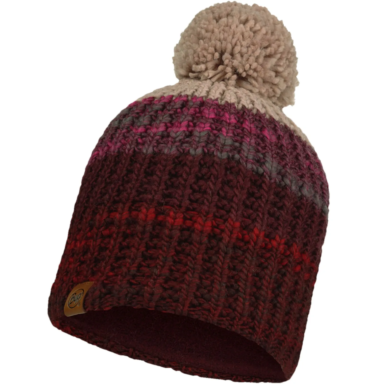 Buff Unisex Knitted Fleece Lined Bobble Hat