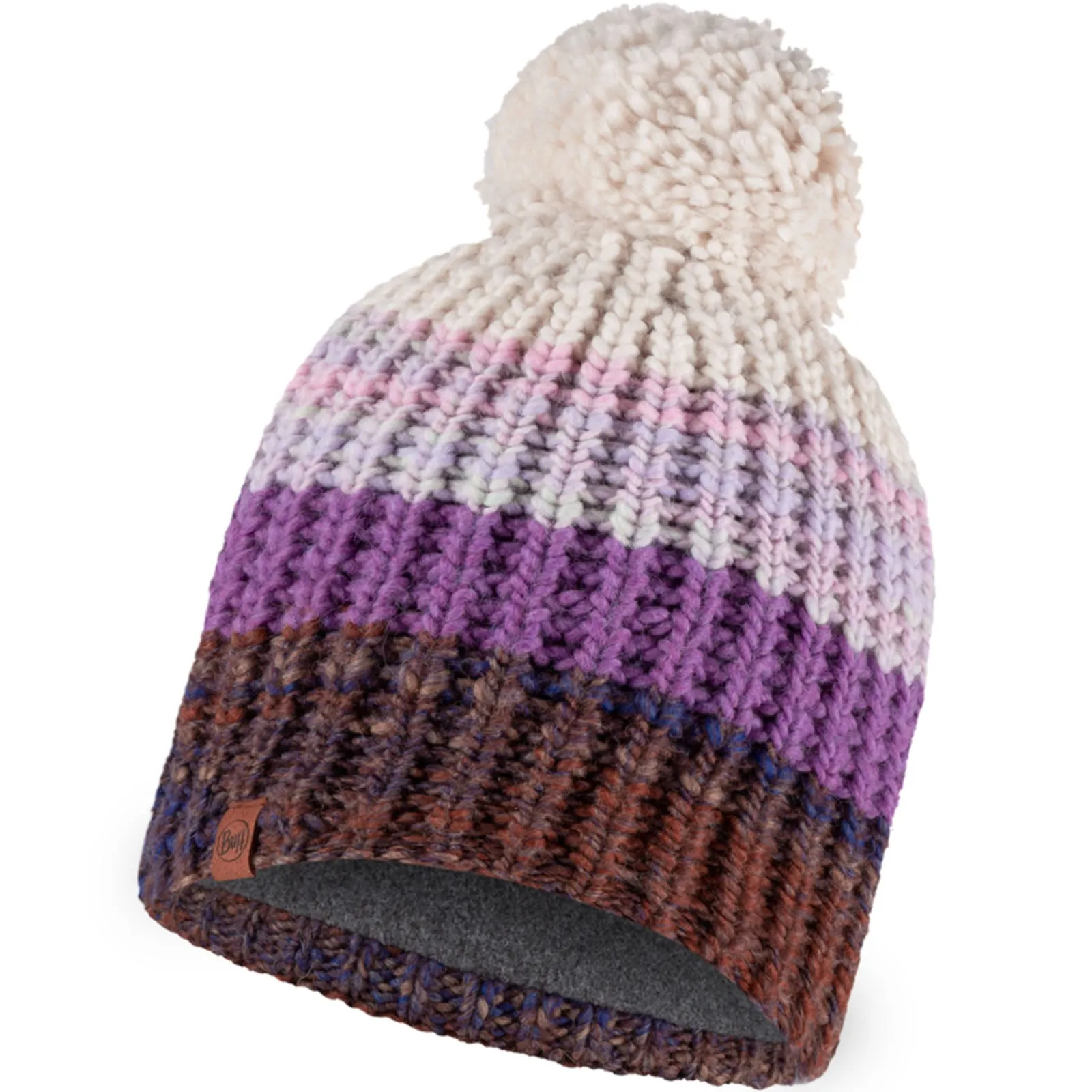 Buff Unisex Knitted Fleece Lined Bobble Hat