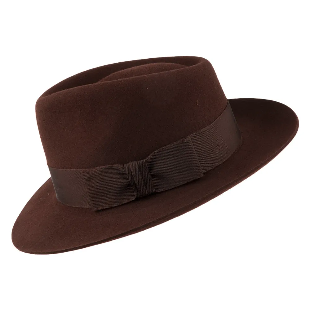 Christys Hats Casablanca Fur Felt Fedora Hat - Brown