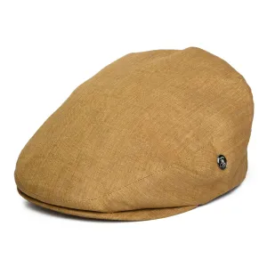 City Sport Linen Lightweight Flat Cap - Dark Mustard