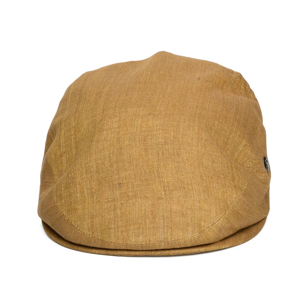 City Sport Linen Lightweight Flat Cap - Dark Mustard
