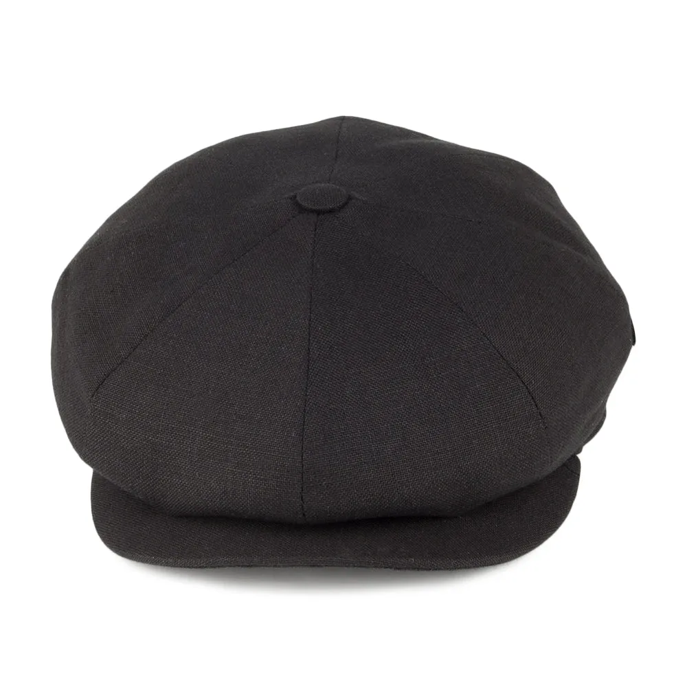 City Sport Linen Newsboy Cap - Black