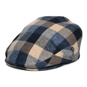 City Sport Patchwork Silk-Cotton Summer Flat Cap - Blue-Multi