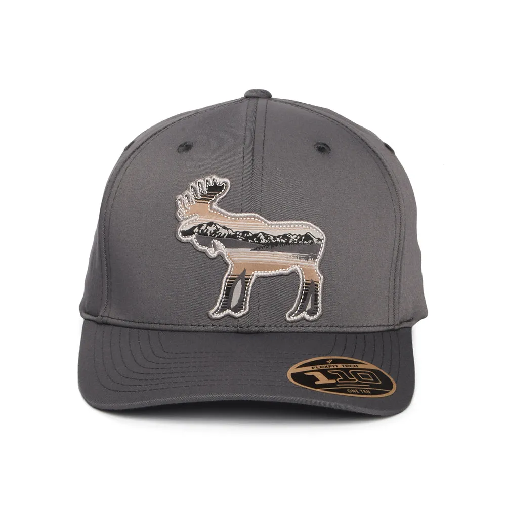 Columbia Hats Scenic Moose Lost Lager 110 Flexfit Snapback Cap - Grey
