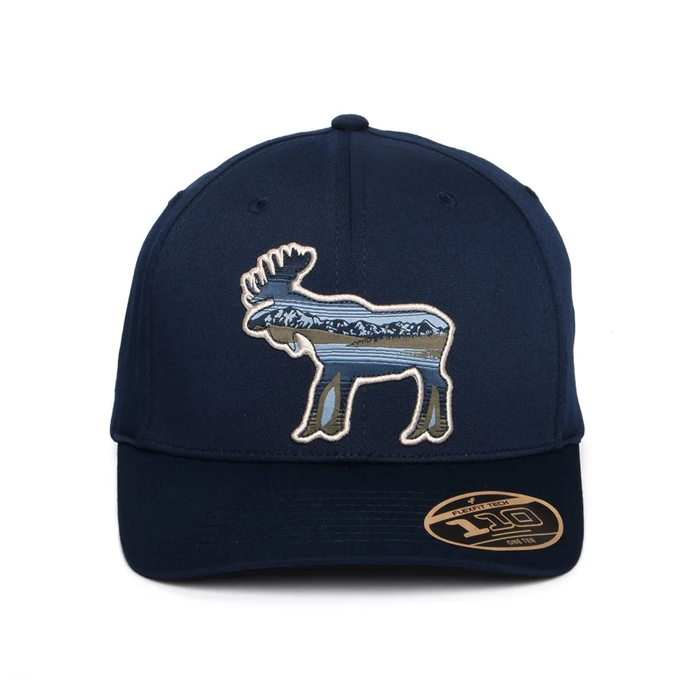 Columbia Hats Scenic Moose Lost Lager 110 Flexfit Snapback Cap - Navy Blue