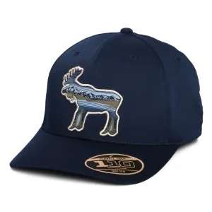 Columbia Hats Scenic Moose Lost Lager 110 Flexfit Snapback Cap - Navy Blue