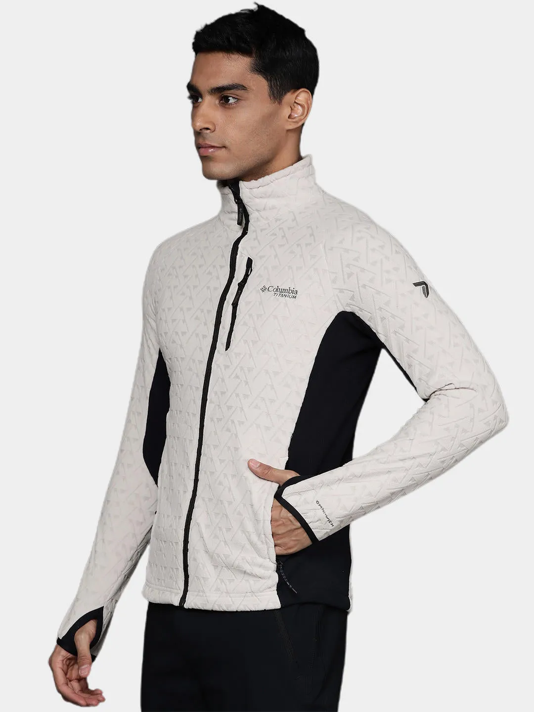 Columbia Men Beige Omni-Wick Titan Pass 3.0 Fleece Jacket