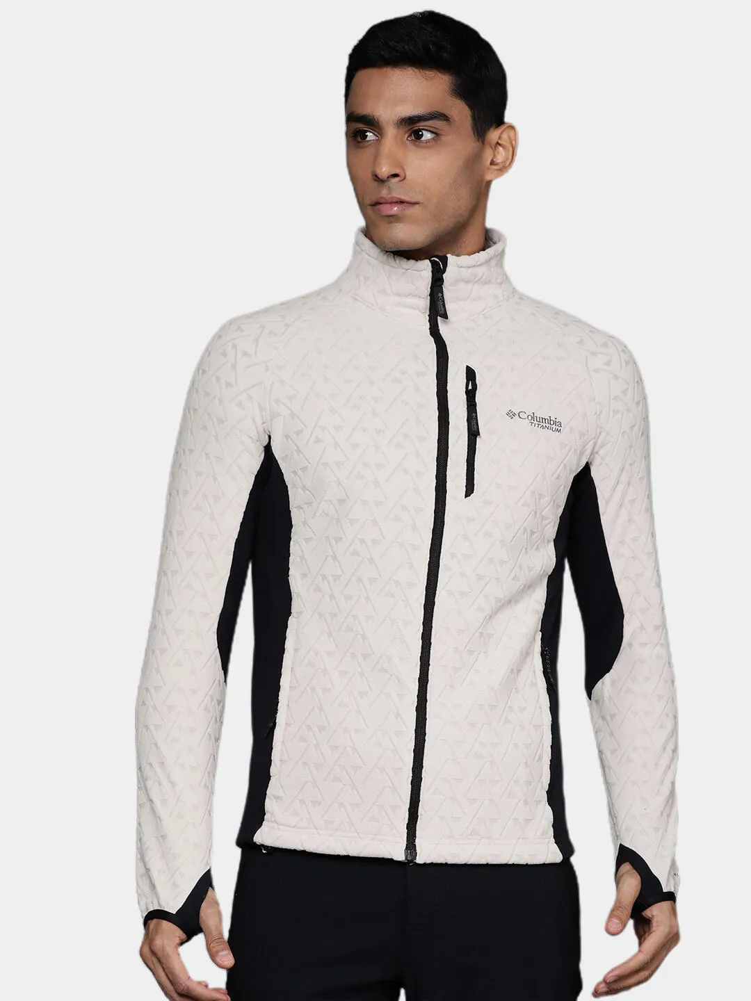 Columbia Men Beige Omni-Wick Titan Pass 3.0 Fleece Jacket