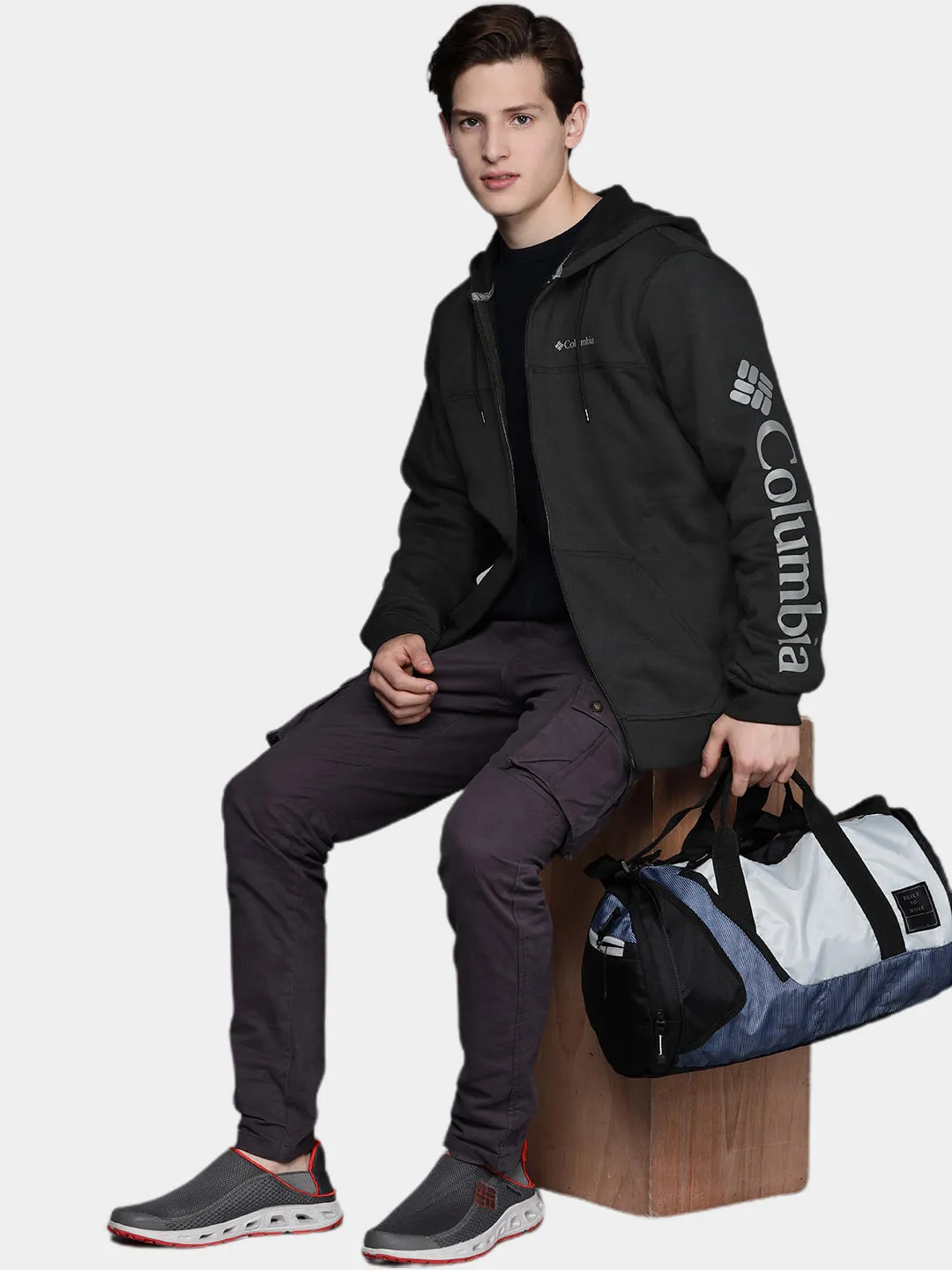 Columbia Men Black Sun Protection M Logo Fleece Jacket