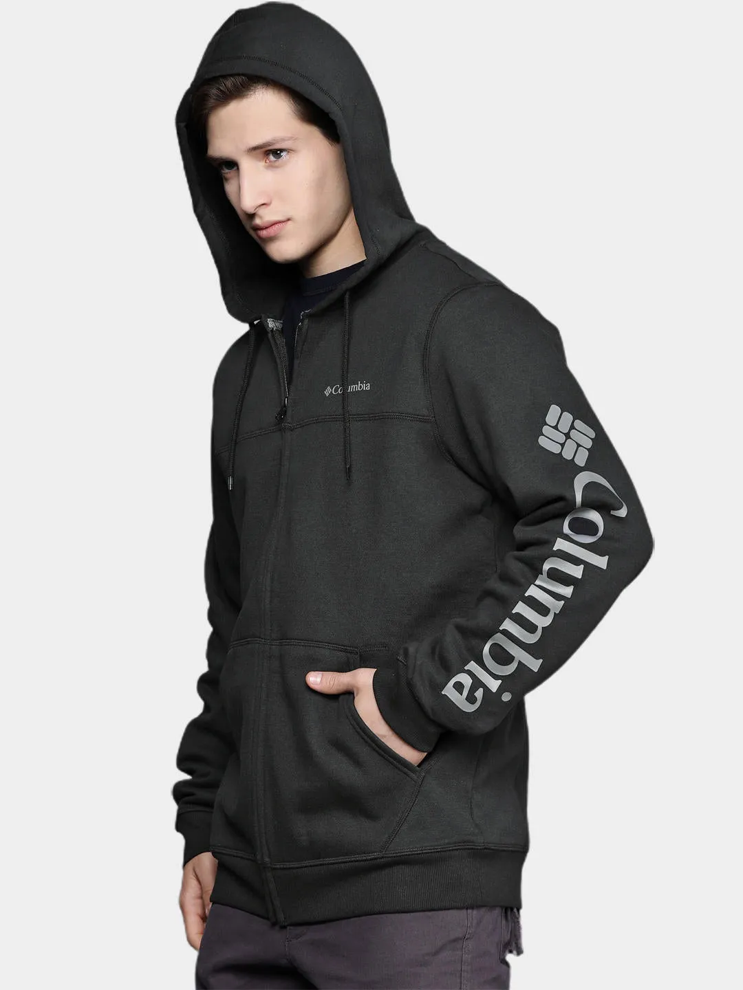 Columbia Men Black Sun Protection M Logo Fleece Jacket