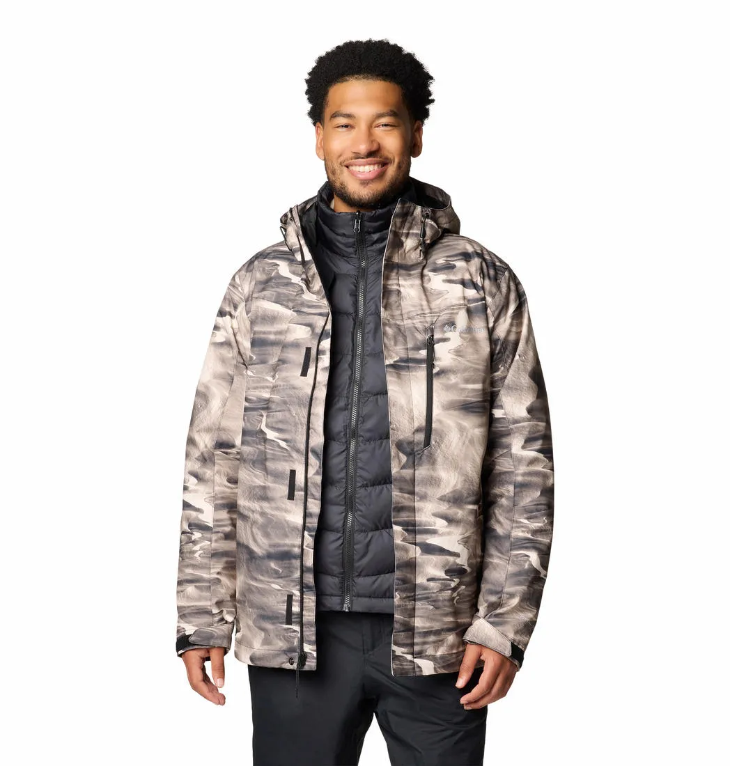 Columbia Men Brown Omni-Heat Reflective Whirlibird V Printed Inetrchangeable Jacket