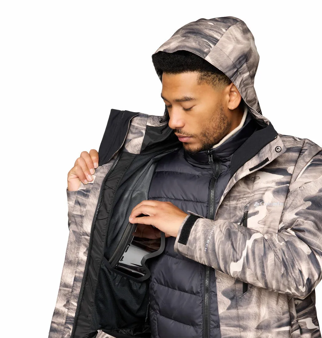 Columbia Men Brown Omni-Heat Reflective Whirlibird V Printed Inetrchangeable Jacket