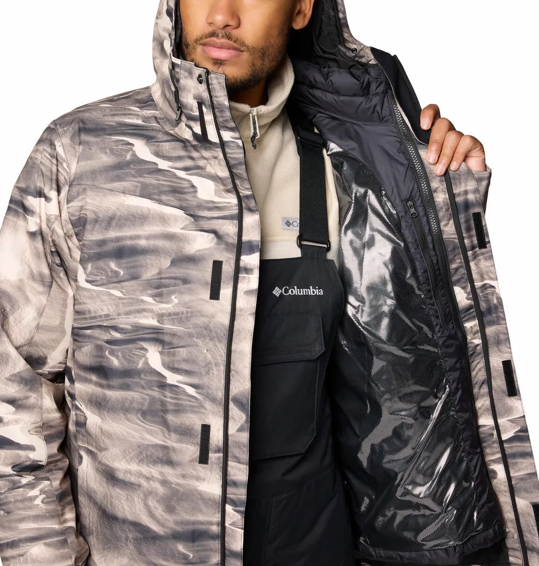 Columbia Men Brown Omni-Heat Reflective Whirlibird V Printed Inetrchangeable Jacket
