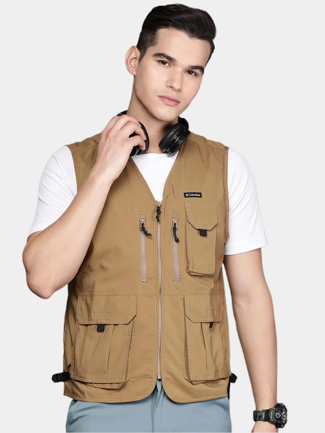 Columbia Men Brown Omni-Wick Silver Ridge Utility Gillet