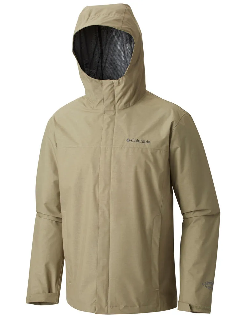 Columbia Men Green Omni-Tech Diablo Creek Rain Shell Waterproof Rain Jacket