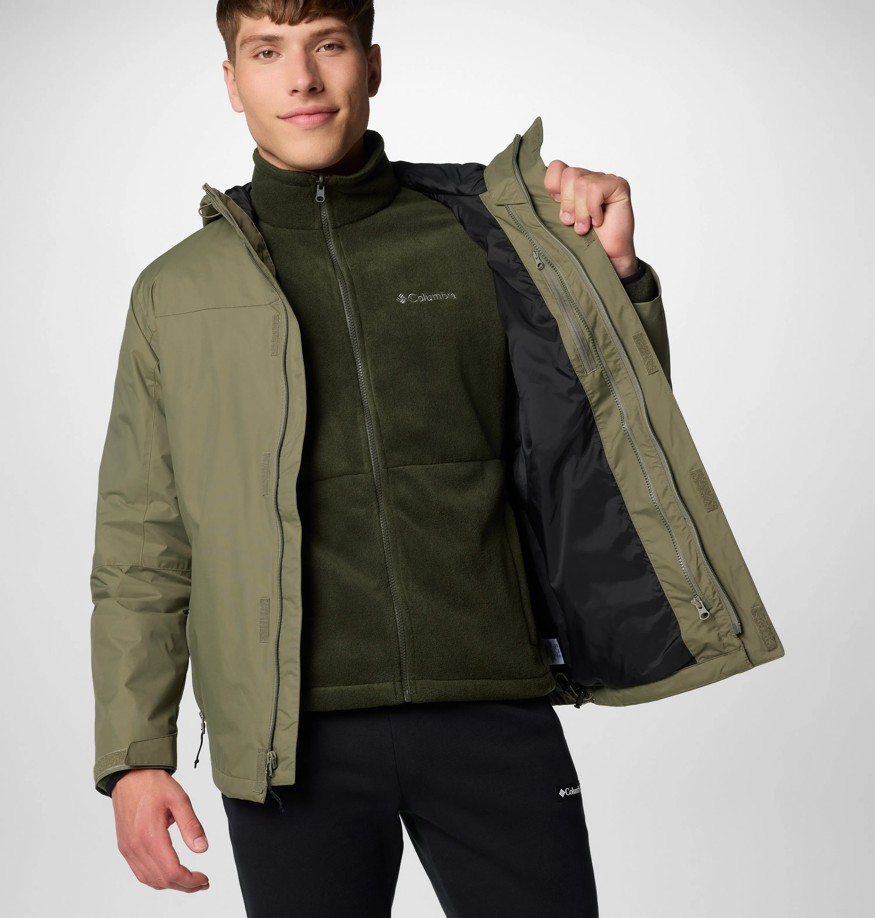 Columbia Men Green Omni-Tech Tunnel Falls II Inetrchangeable Jacket