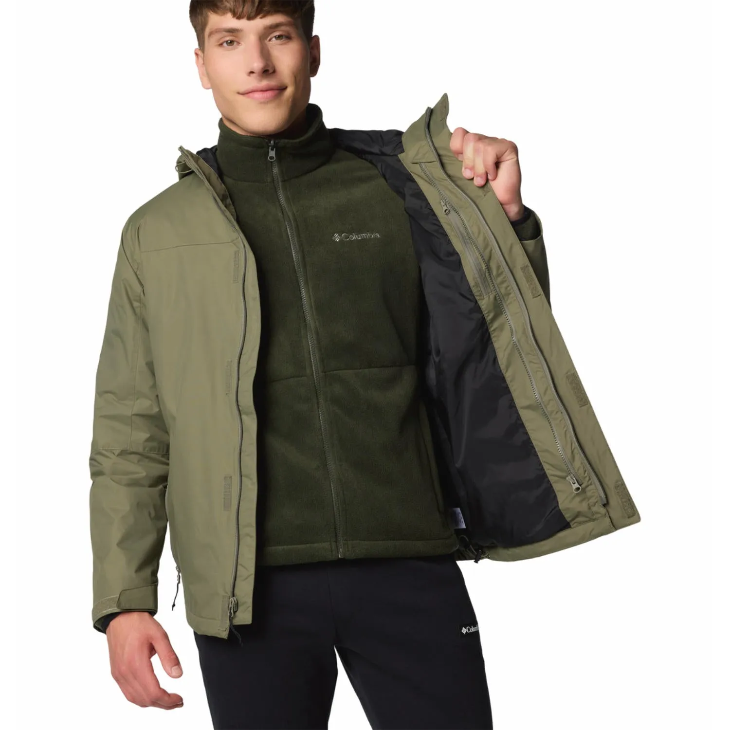 Columbia Men Green Omni-Tech Tunnel Falls II Inetrchangeable Jacket