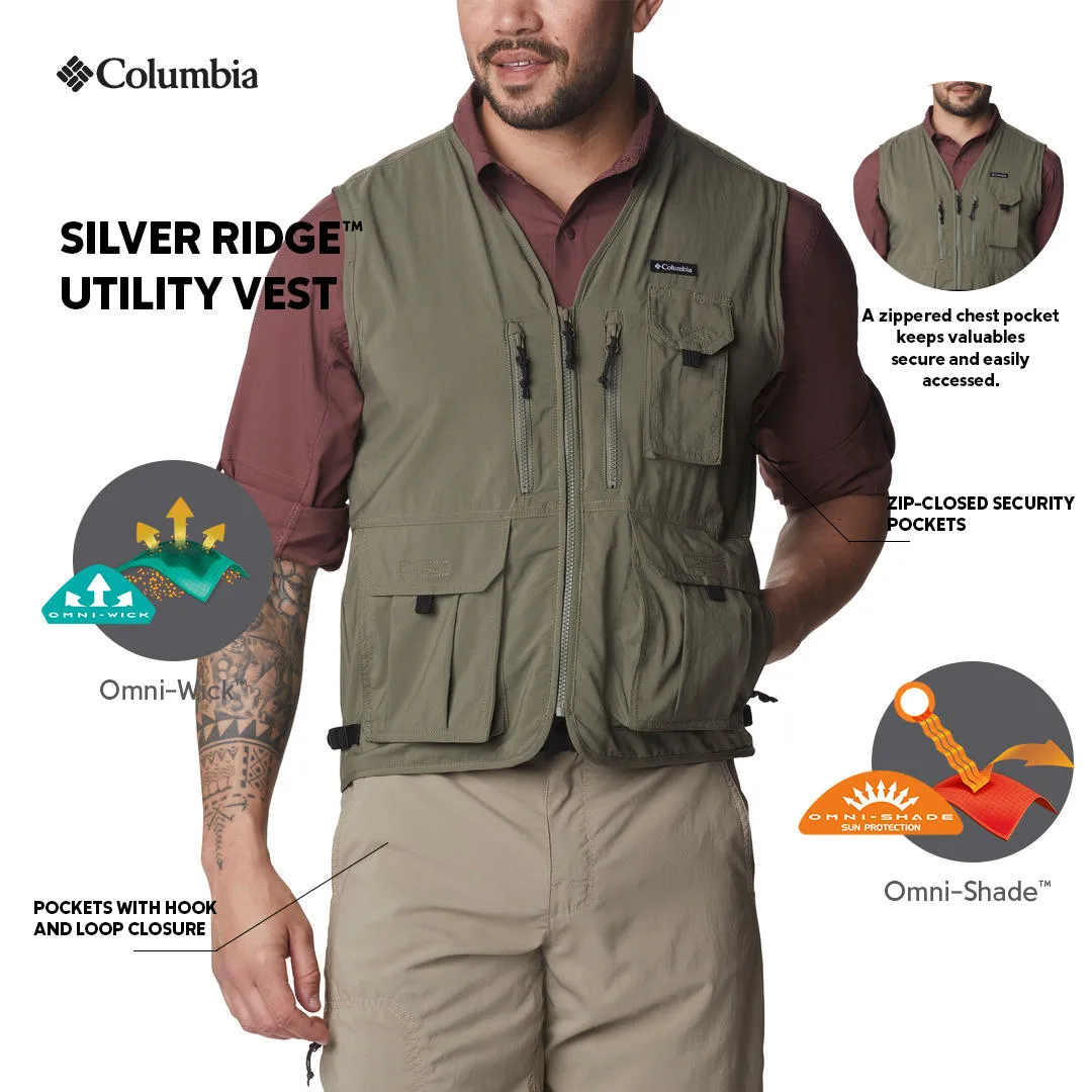 Columbia Men Green Omni-Wick Silver Ridge Utility Gillet