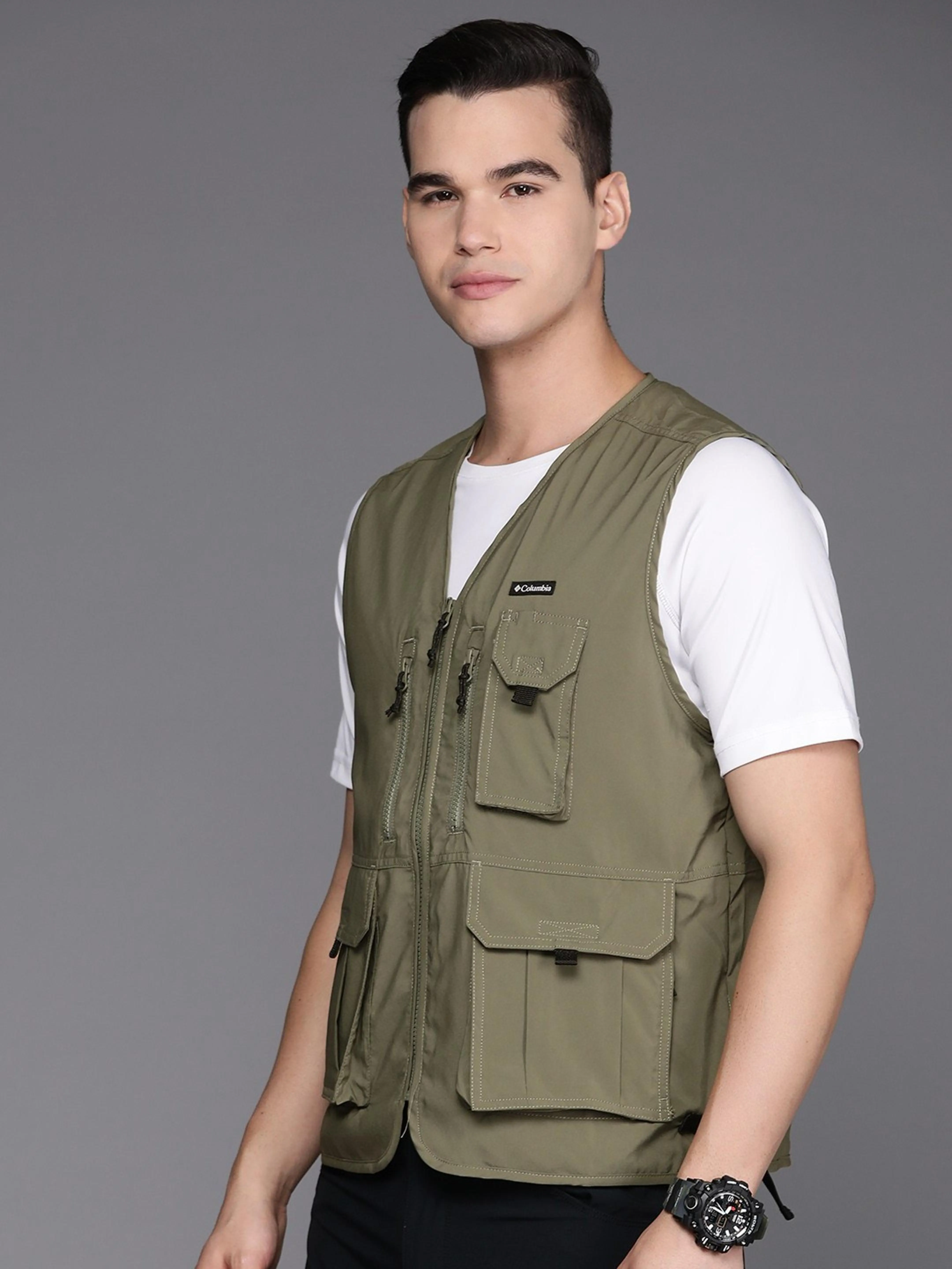 Columbia Men Green Omni-Wick Silver Ridge Utility Gillet