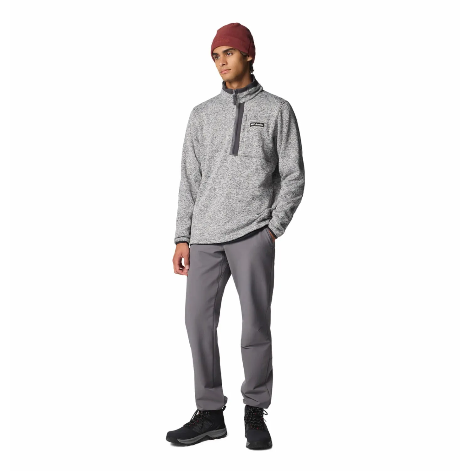 Columbia Men Grey Sweater Weather Half Zip Fleece