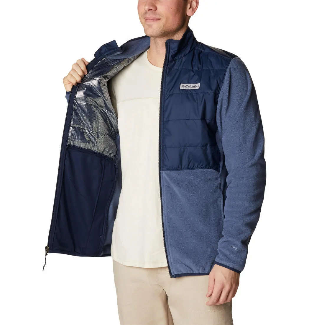 Columbia Men Navy Blue Omni-Heat Reflective Basin Butte Fleece Jacket