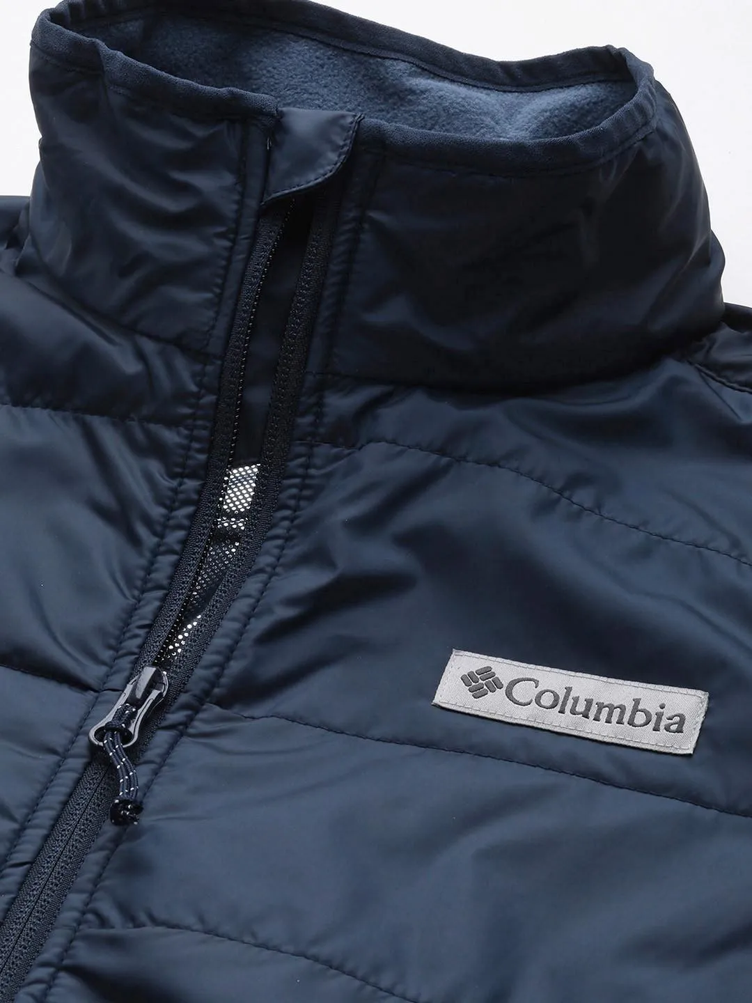Columbia Men Navy Blue Omni-Heat Reflective Basin Butte Fleece Jacket
